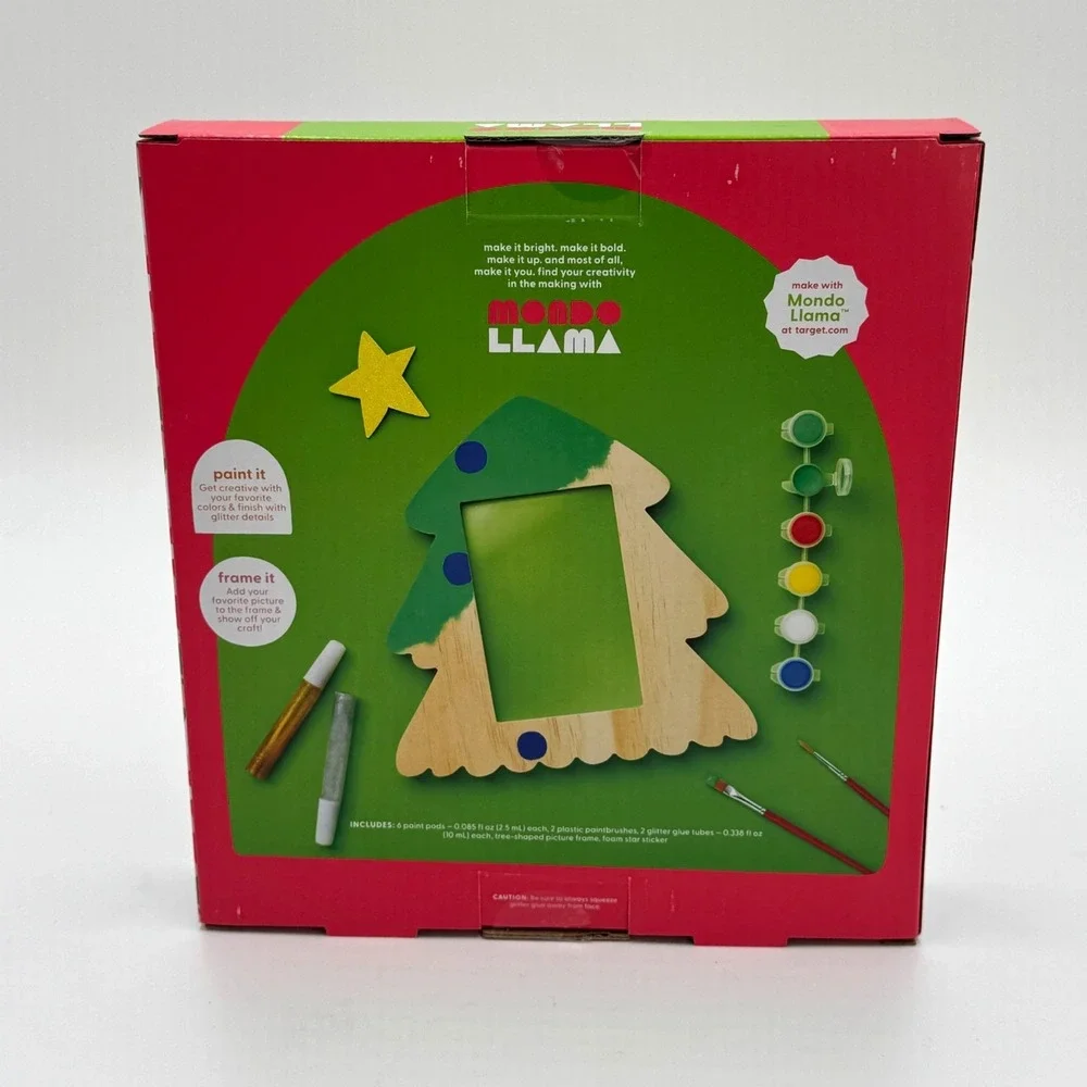 Mondo Llama Christmas Tree Picture Frame Craft Kit NEW